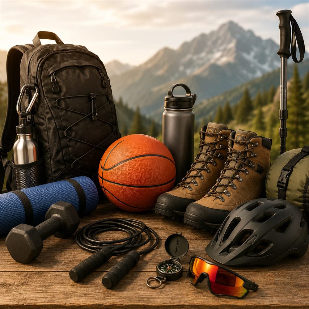 Gear packed for the outdoors